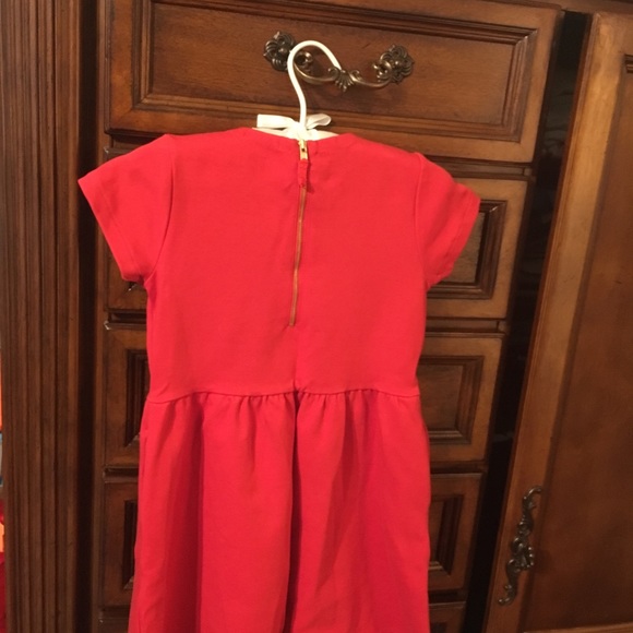 Red pointe knit dress with sparkly bow - Picture 4 of 4